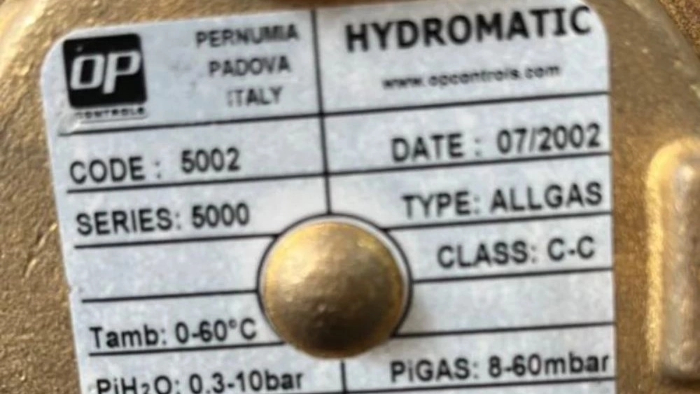 رگولاتور **Hydromatic Allgas** مدل 5002 (سری 5000) از شرکت **OP Pernumia**