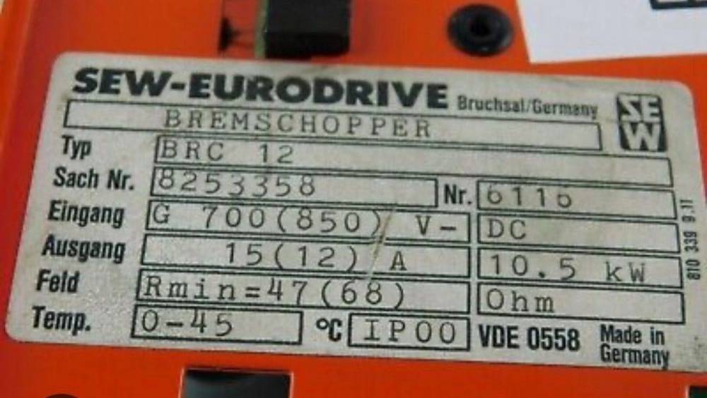 **معرفی درایو BREMSCHOPPER مدل BRC 12 ساخت SEW-EURODRIVE آلمان